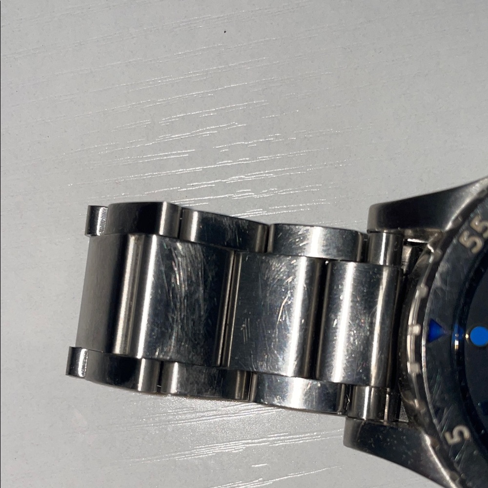 NIXON MENS Silver and Blue Chronograph Watch - Picture 6 of 8